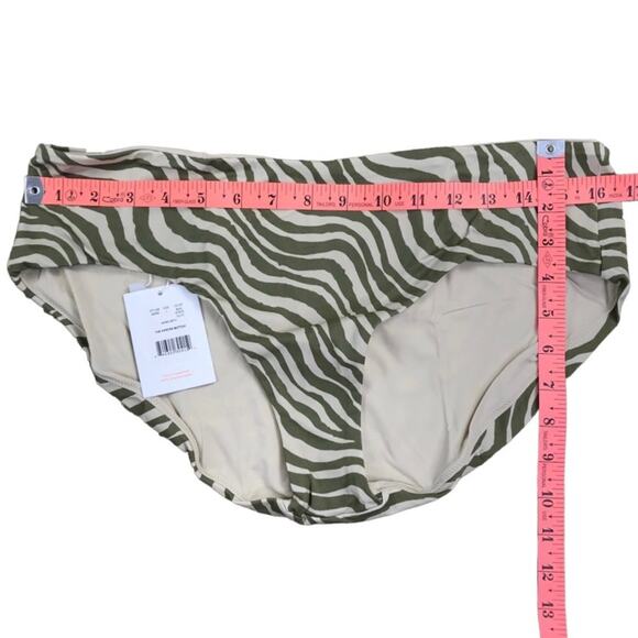 ANDIE Stripe Low Rise Bottom Women Sz L Olive Feminine Animal Resort Cottage NWT - Picture 6 of 12